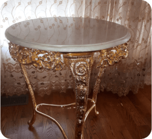 Gold Pedestal Table Ornate Ottawa Rentals DecoRentals2go