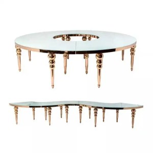 Rose Gold and White Serpentine Table Ottawa Rentals DecoRentals2go