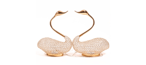 Crystal swan decorations rental for sophisticated spring events center pieces in Ottawa by DecoRentals2go