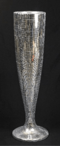 Glamorous silver mirror mosaic wedding vase rental for sparkling spring weddings in Ottawa by Decorentals2go