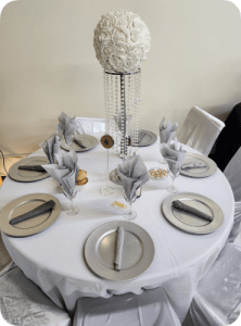 white rose crystal centerpiece for rent - DecoRentals2go