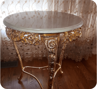 Gold Ornate Pedestal Table